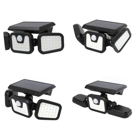 FARETTO CON PANNELLO SOLARE 74 LED 30 WATT SENSORE DI MOVIMENTO FARO DA ESTERNO