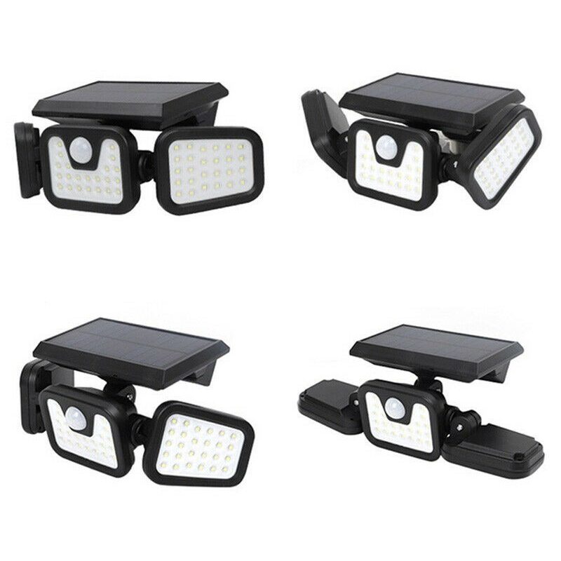 DOBO FARETTO CON PANNELLO SOLARE 74 LED 30 WATT SENSORE DI MOVIMENT...