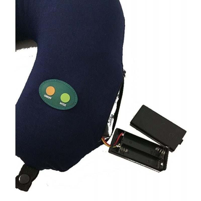 Cuscino da viaggio morbido per il collo cuscino cervicale con funzione vibrante e massaggiante alimentato a batterie 
