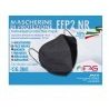 FAS 50x MASCHERINE FFP2 ITALIANE CERTIFICATE CE COLORE NERO PORTA M...