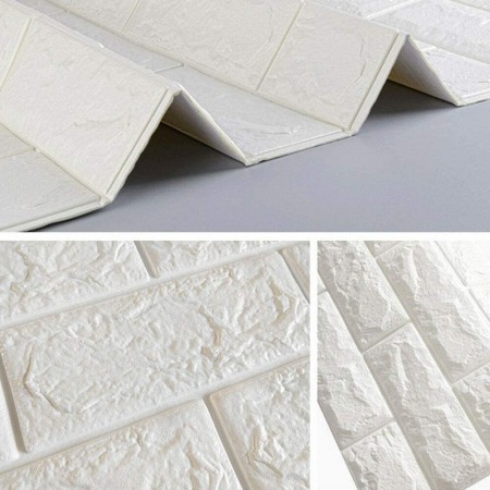 2x pannelli da parete 3D effetto pietra carta da parati 70x77 cm schiuma PE casa