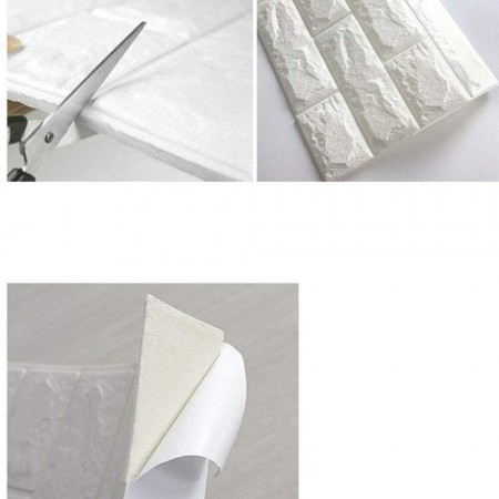 2x pannelli da parete 3D effetto pietra carta da parati 70x77 cm schiuma PE casa