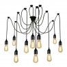 DRIWEI Lampadario porta lampade a sospensione 12 pendenti nero E27 ...