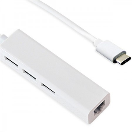 USB 3.1 tipo C a RJ45 3-Port Hub USB 3.1 LAN Adattatore di rete Ethernet
