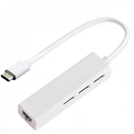 USB 3.1 tipo C a RJ45 3-Port Hub USB 3.1 LAN Adattatore di rete Ethernet