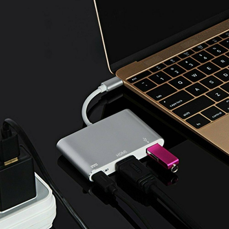 DOBO Adattatore da Type-C a HDMI Multi porta USB 3.1 porta audio vi...
