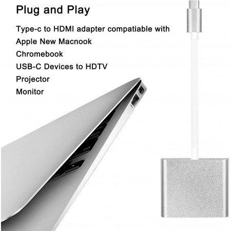Adattatore da Type-C a HDMI Multi porta USB 3.1 porta audio video risoluzione 4K