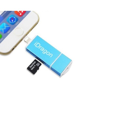 Lettore micro SD schede di memoria attacco Lightning e micro USB Supporto FAT32