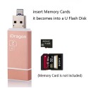 Lettore micro SD schede di memoria attacco Lightning e micro USB Supporto FAT32