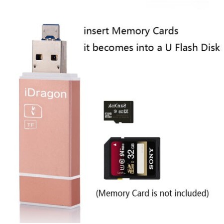 Lettore micro SD schede di memoria attacco Lightning e micro USB Supporto FAT32