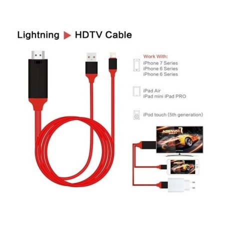 USB a AV HDMI HDTV Tv Cavo lightning ricarica trasmissione 1080p 2M giochi film