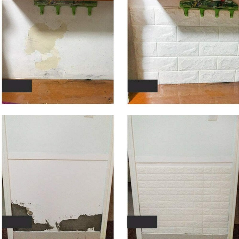 DOBO 2x pannelli da parete 3D effetto pietra carta da parati 70x77 ...