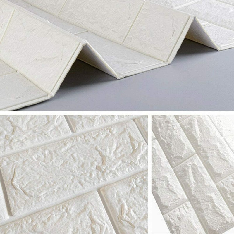DOBO 2x pannelli da parete 3D effetto pietra carta da parati 70x77 ...