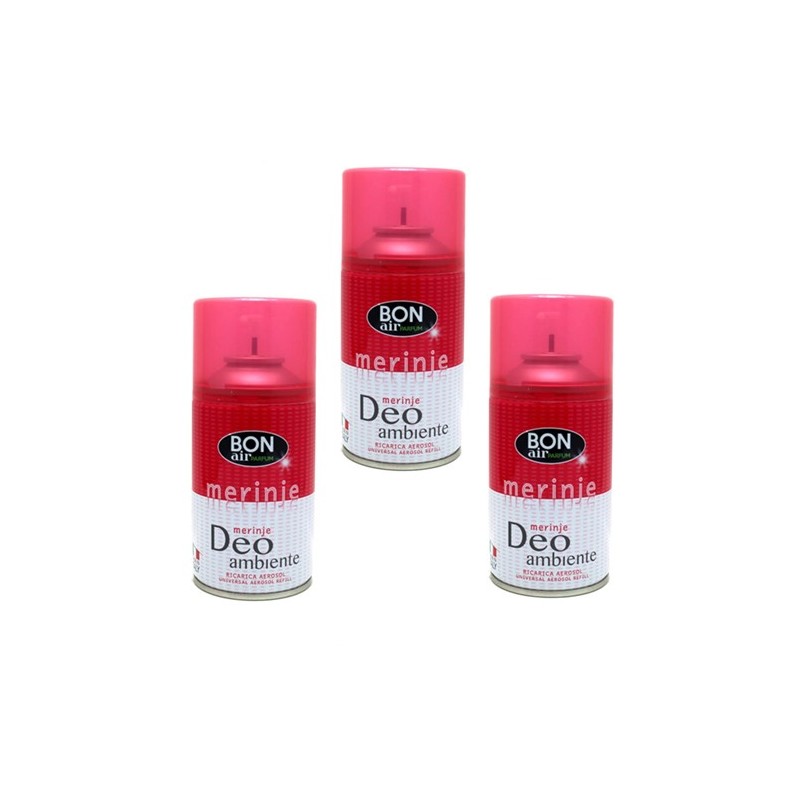 3x Deodorante ambiente 250ml ricarica erogatore automatico aroma merinje