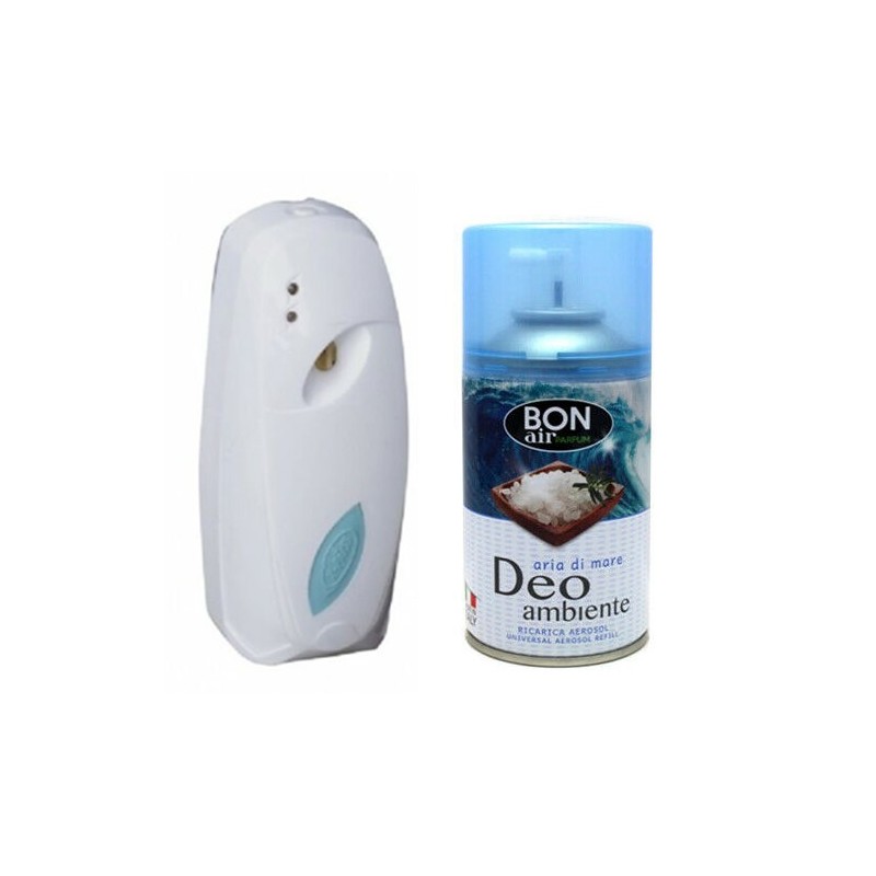 Deodorante ambiente 250ml con erogatore automatico aroma aria di mare ricarica