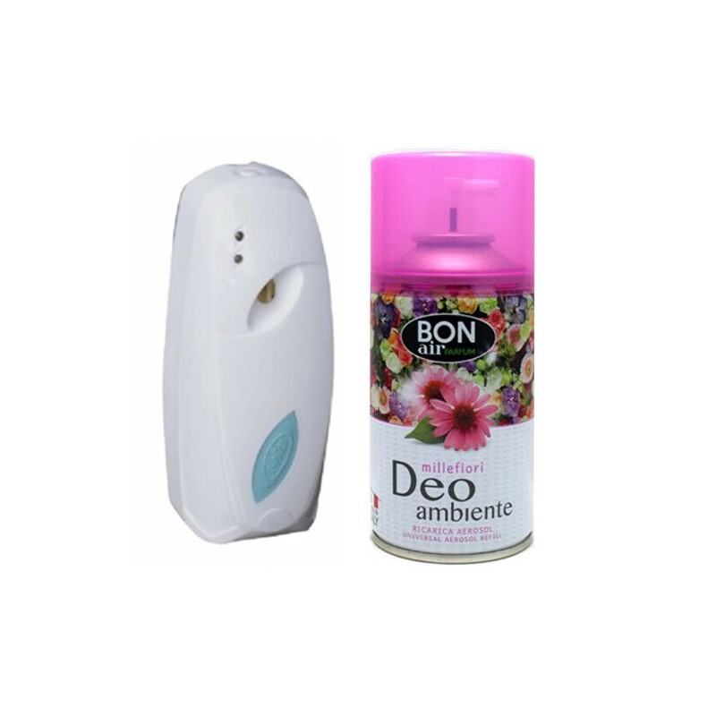 Deodorante ambiente 250ml con erogatore automatico aroma millefiori ricarica