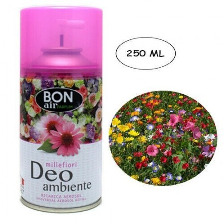 Deodorante ambiente 250ml con erogatore automatico aroma millefiori ricarica