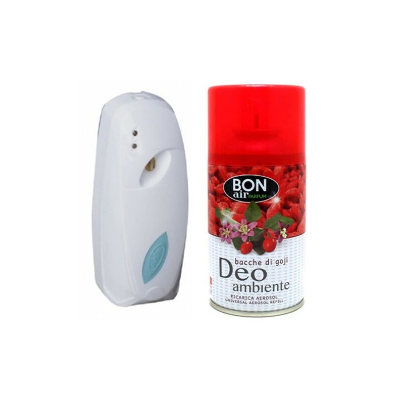 Deodorante ambiente 250ml con erogatore automatico aroma bacche di goji ricarica