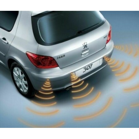 Kit 4 sensori parcheggio bianco cicalino senza display auto furgone retromarcia