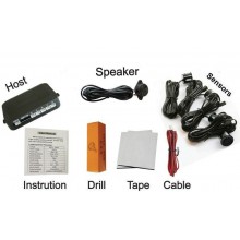 Kit 4 sensori parcheggio grigio cicalino senza display auto furgone retromarcia