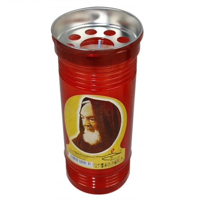 Lumino votivo T.40 15 x 6.5 Cm extra Santo Padre Pio Candela cera bianca cero