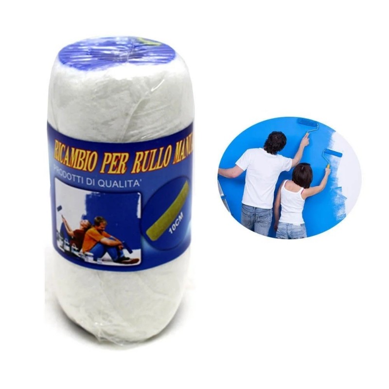 RICAMBIO PER RULLO MANUALE PER PITTURA IN TESSUTO ACRILICO 10CM