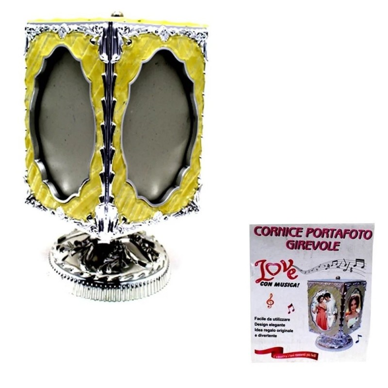 PORTAFOTO 17x10 Cm CON ROTAZIONE AUTOMATICA 360° CORNICE GIREVOLE