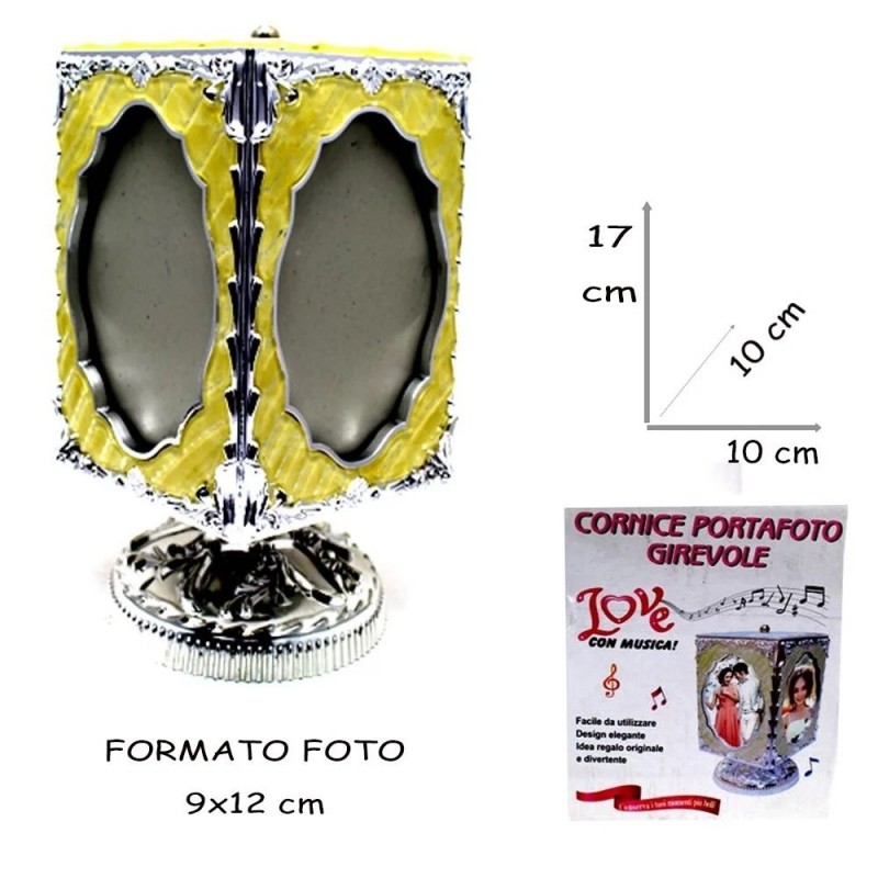 DOBO PORTAFOTO 17x10 Cm CON ROTAZIONE AUTOMATICA 360° CORNICE GIREV...