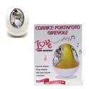 CORNICE PORTAFOTO A UOVO 9 x 6.5 CM CON ROTAZIONE 360° MUSICALE 3 FOTO