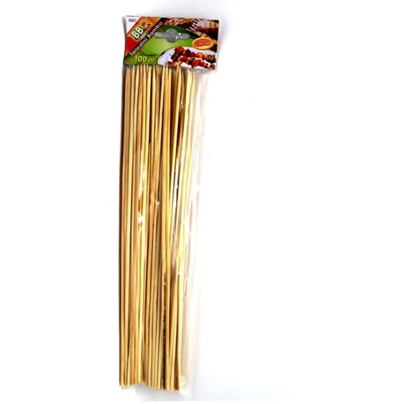 DOBO 300 PZ SPIEDINI BAMBOO 30CM ANTIPASTI CARNE BBQ SPIEDINI DECOR...