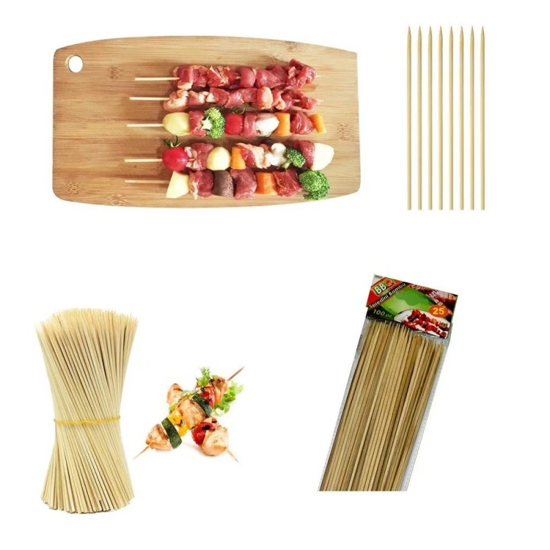 300 PZ SPIEDINI BAMBOO 25CM ANTIPASTI CARNE BBQ SPIEDINI DECORAZIONI