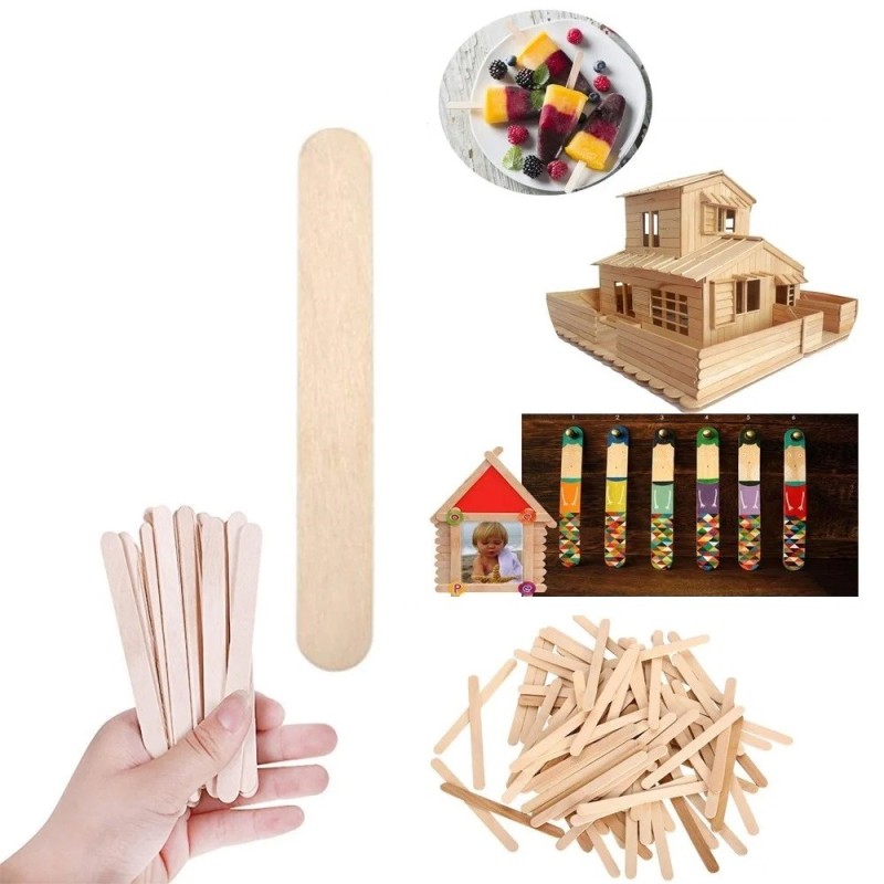 120 BASTONCINI IN LEGNO 15 CM MINI NATURAL CANTINI DECORAZIONI HOBBISTICA HOBBY