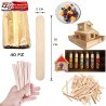 Generico 120 BASTONCINI IN LEGNO 15 CM MINI NATURAL CANTINI DECORAZ...
