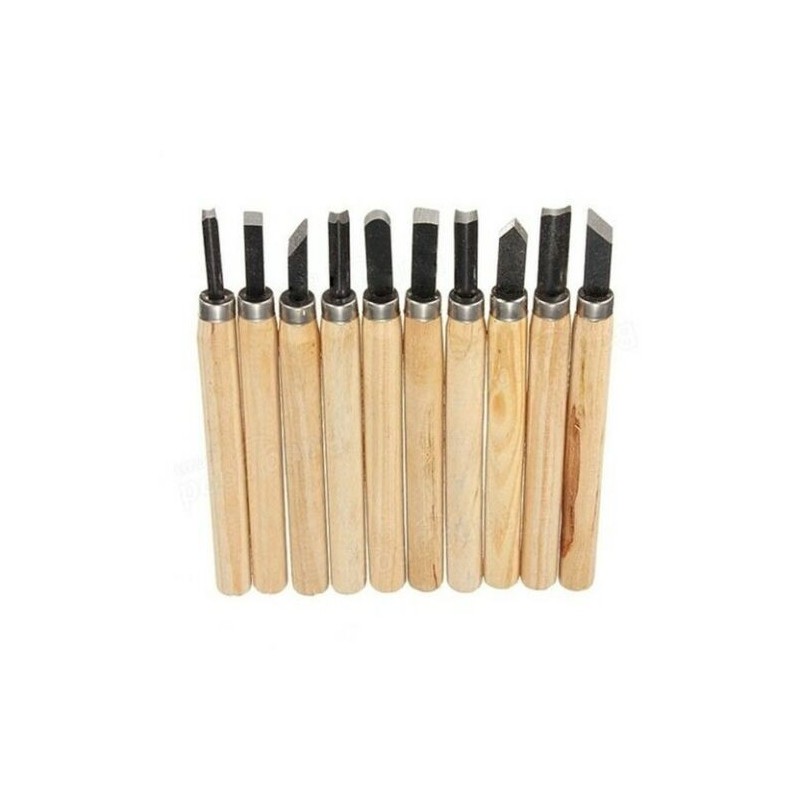 SET 10 PZ SGORBIE PER INTAGLIO SCALPELLI SCALPELLINI UTENSILI LEGNO FALEGNAME