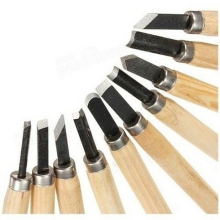 SET 10 PZ SGORBIE PER INTAGLIO SCALPELLI SCALPELLINI UTENSILI LEGNO FALEGNAME