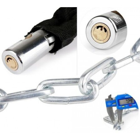 CATENA BICI BICICLETTA LUCCHETTO ANTIFURTO RIVESTITO ANTI TAGLIO 2 CHIAVI