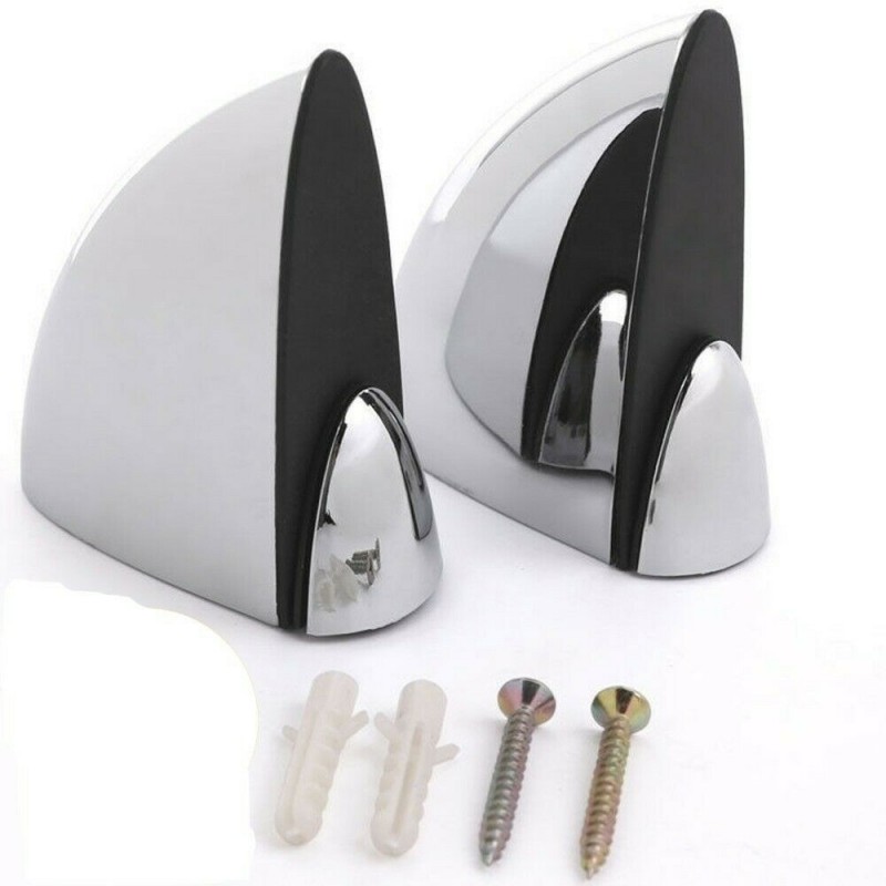 2x Staffe di fissaggio per mensola in vetro cromato lucido bagno staffa Max 25Kg