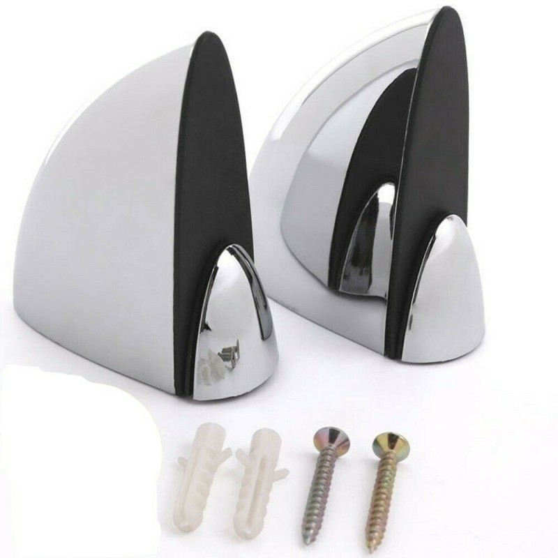 2x Staffe di fissaggio per mensola in vetro cromato lucido bagno staffa Max 30Kg