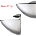 2x Staffe di fissaggio per mensola in vetro cromato lucido bagno staffa Max 30Kg