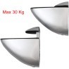 Iron 2x Staffe di fissaggio per mensola in vetro cromato lucido bag...