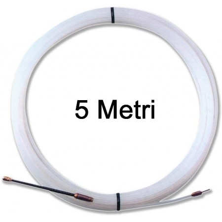 SONDA MOLLA PASSACAVO 5 MT 3MM IN NYLON FILO PILOTA PASSA CAVO ELETTRICO