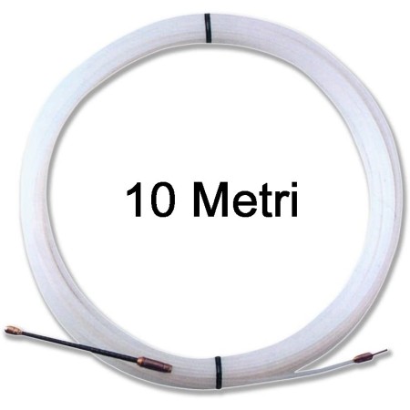 SONDA MOLLA PASSACAVO 10 MT 3MM IN NYLON FILO PILOTA PASSA CAVO ELETTRICO