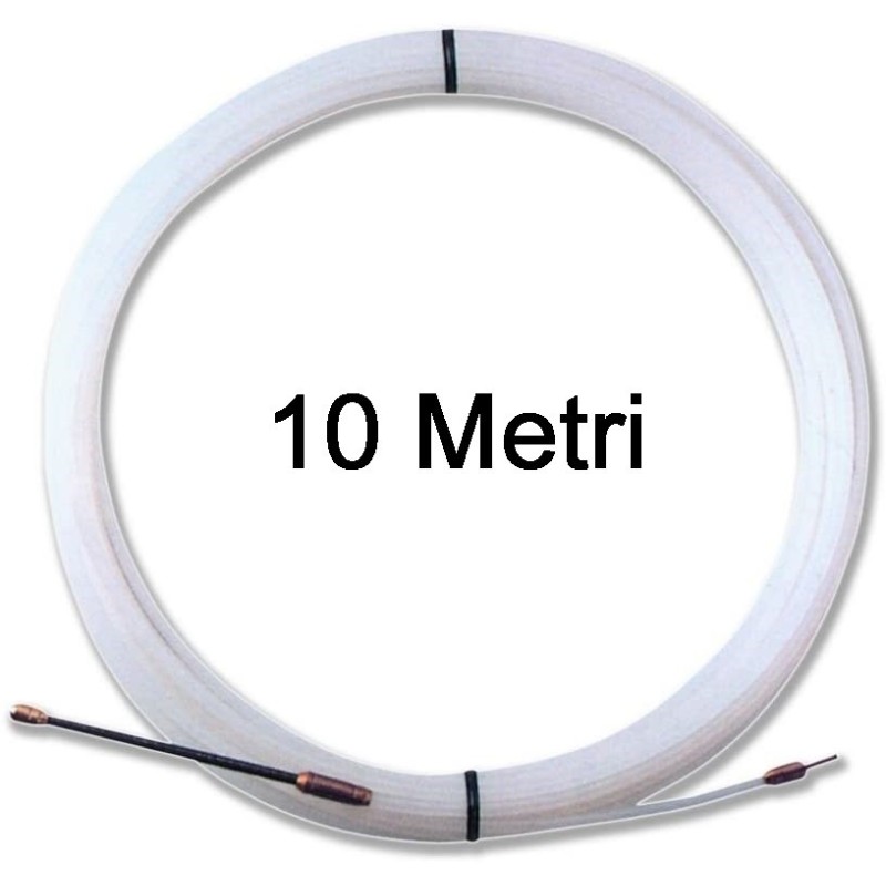 Generico SONDA MOLLA PASSACAVO 10 MT 3MM IN NYLON FILO PILOTA PASSA...