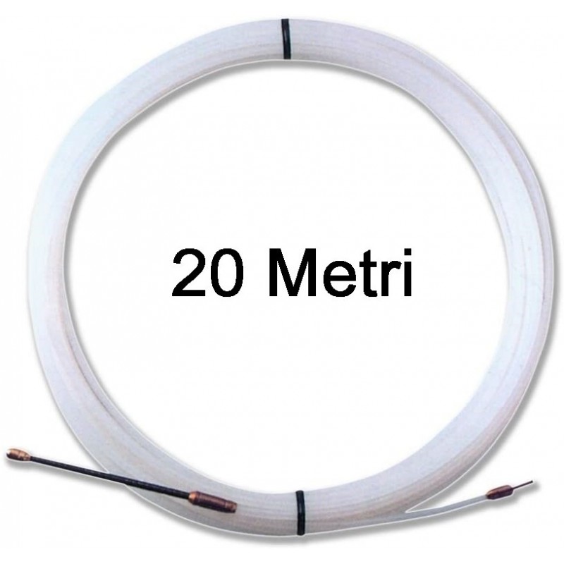 DOBO SONDA MOLLA PASSACAVO 20 MT 3MM IN NYLON FILO PILOTA PASSA CAV...