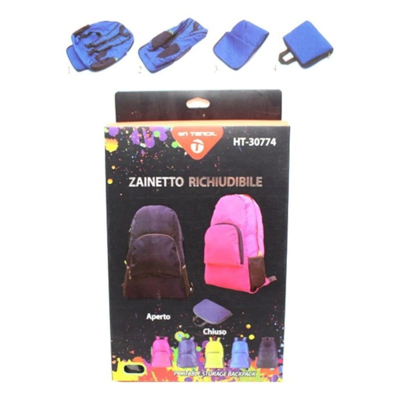Generico ZAINETTO DA VIAGGIO TRAVEL RIPIEGABILE ZIP FRONTALE UOMO D...