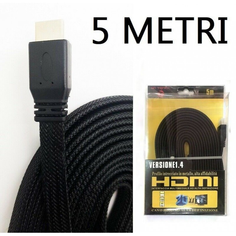Cavo HDMI 4K 2K Ultra HD da 5 metri High speed TV Monitor Audio Video