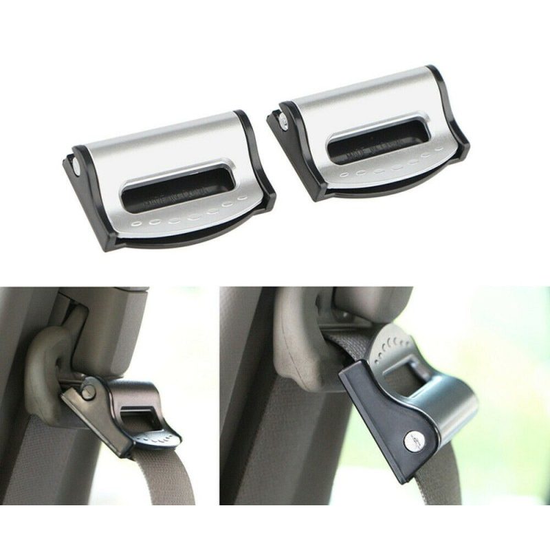 Iron SET 4 CLIP STOPPER GRIGI E NERI FERMA CINTURA DI SICUREZZA PER...