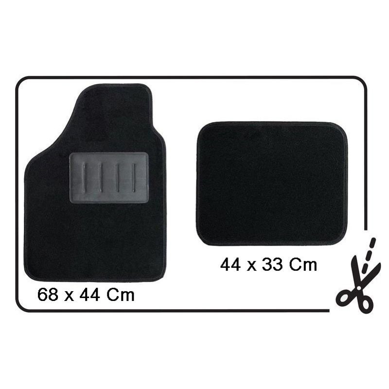 Generico SET 4 TAPPETINI TAPPETI AUTO VAN CAMION GOMMA NERA UNIVERS...