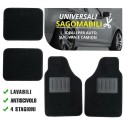 SET 4 TAPPETINI TAPPETI AUTO VAN CAMION GOMMA NERA UNIVERSALE TUNING SPORTIVI