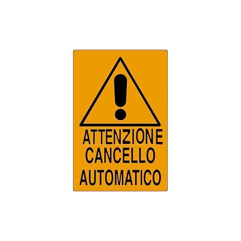 12x Cartello Attenzione cancello automatico 20x30Cm arancione in PVC segnaletica
